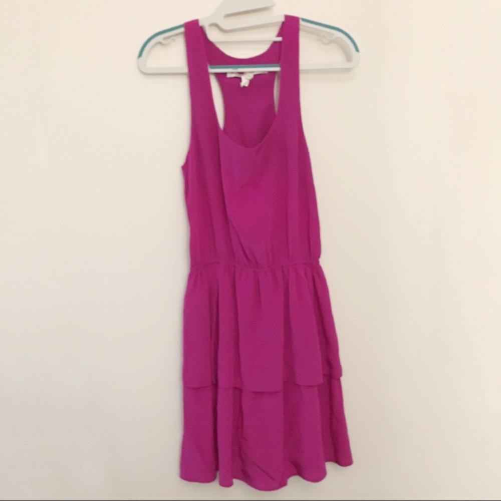 Amanda Uprichard | fuchsia silk racerback dress